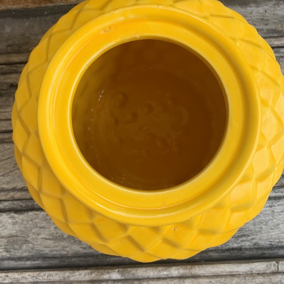 Bright Yellow Ceramic Jar with Lid - Picture 4 of 9